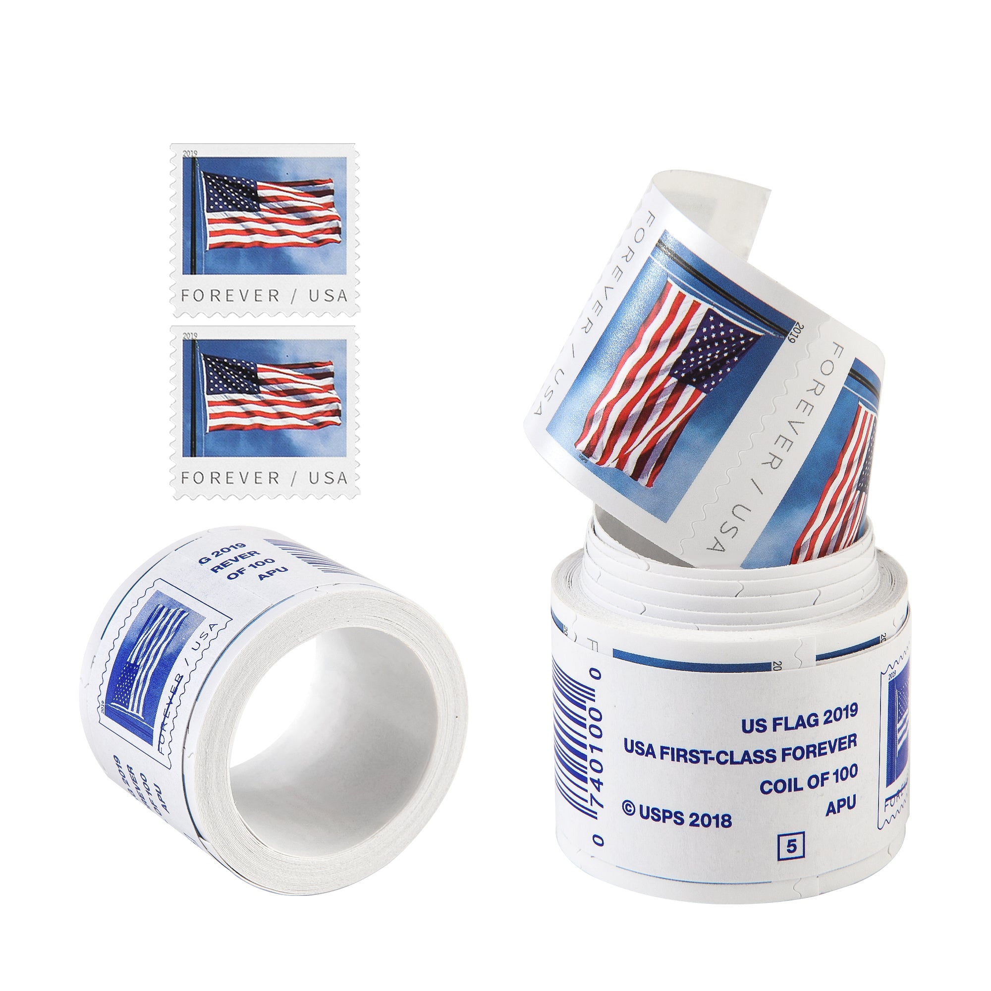 2019 US Flags Booklets / Rolls Self-Stick