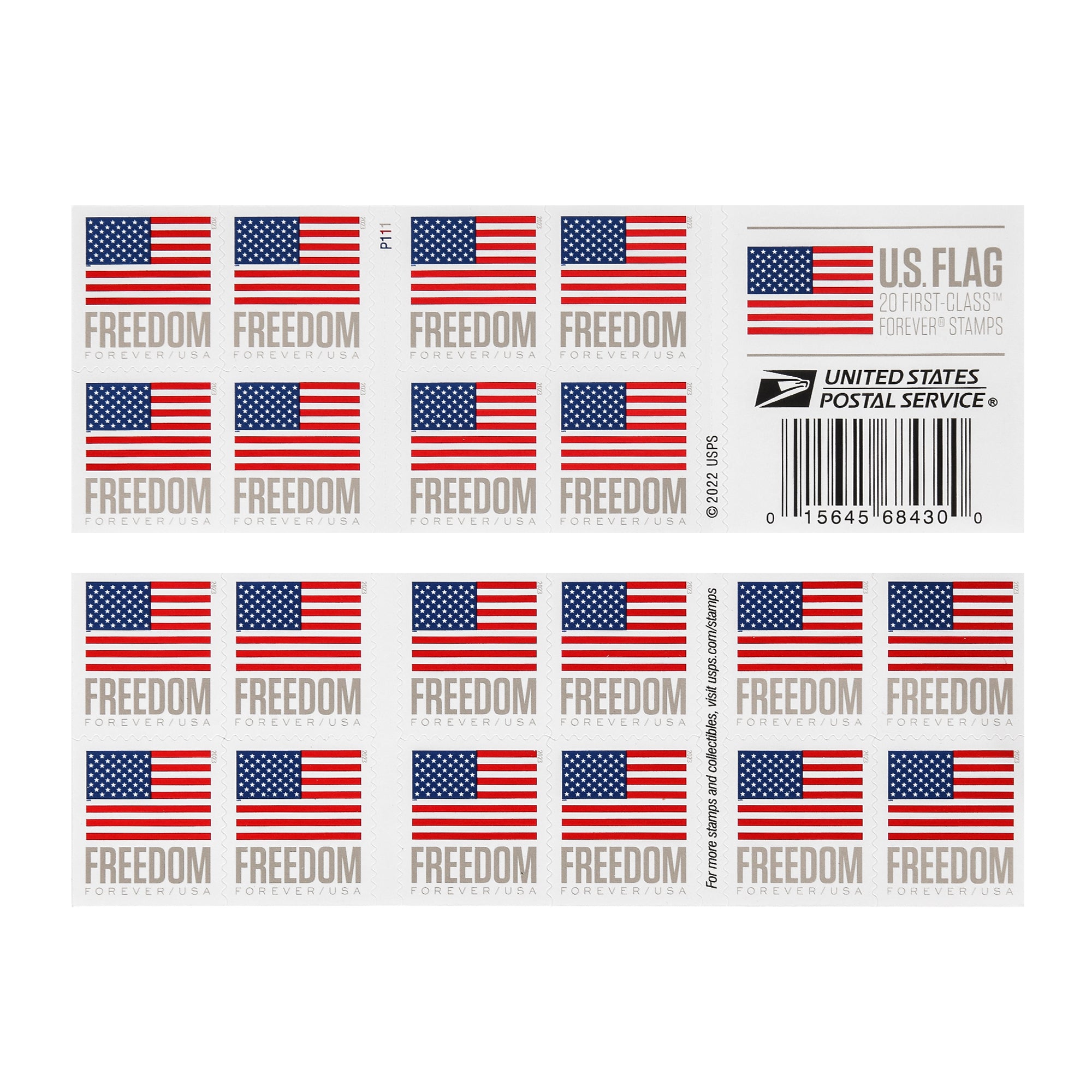 2023 US Flags / Freedom Booklets Rolls Self-Stick