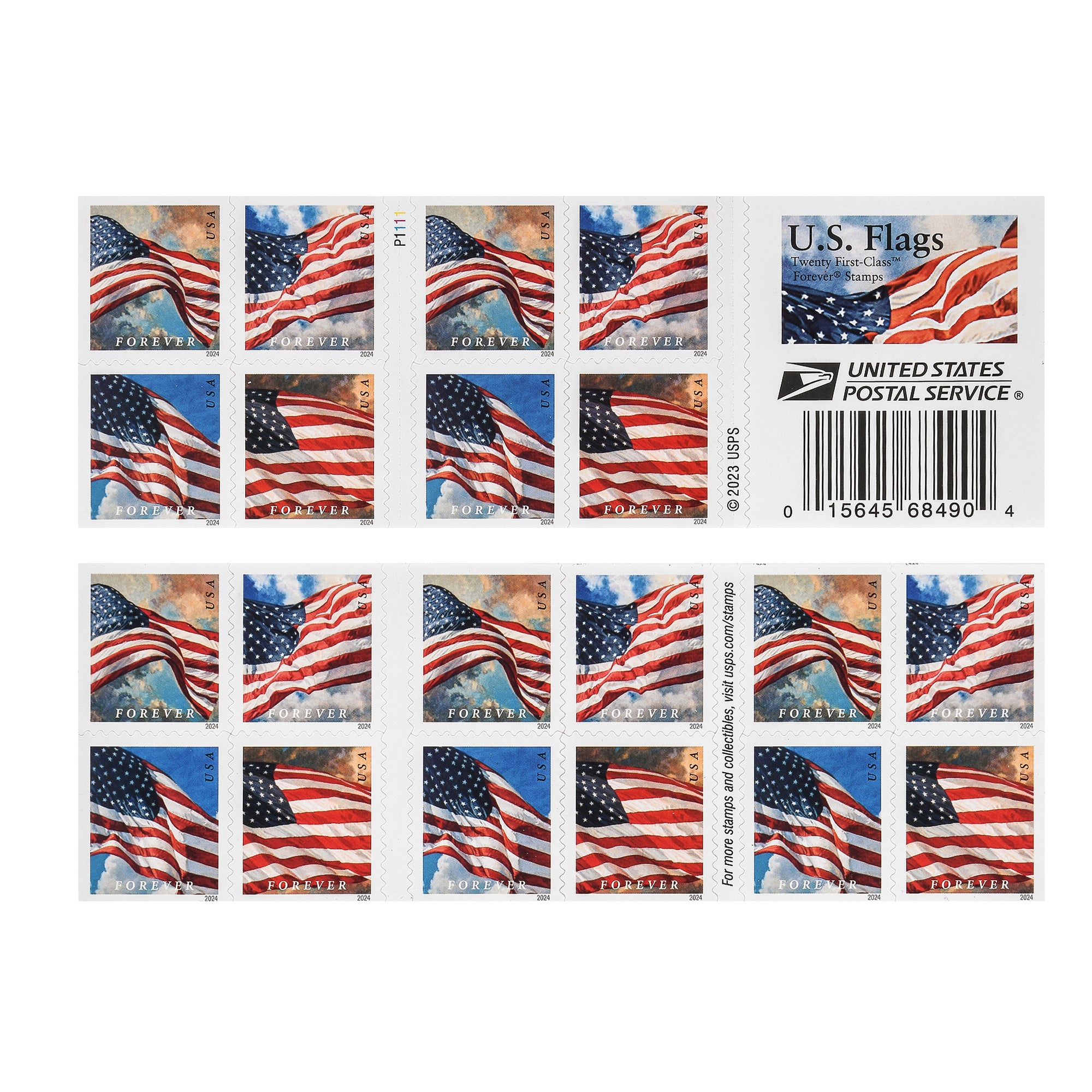 2024 US Flags Freedom Booklets / Rolls Self-Stick