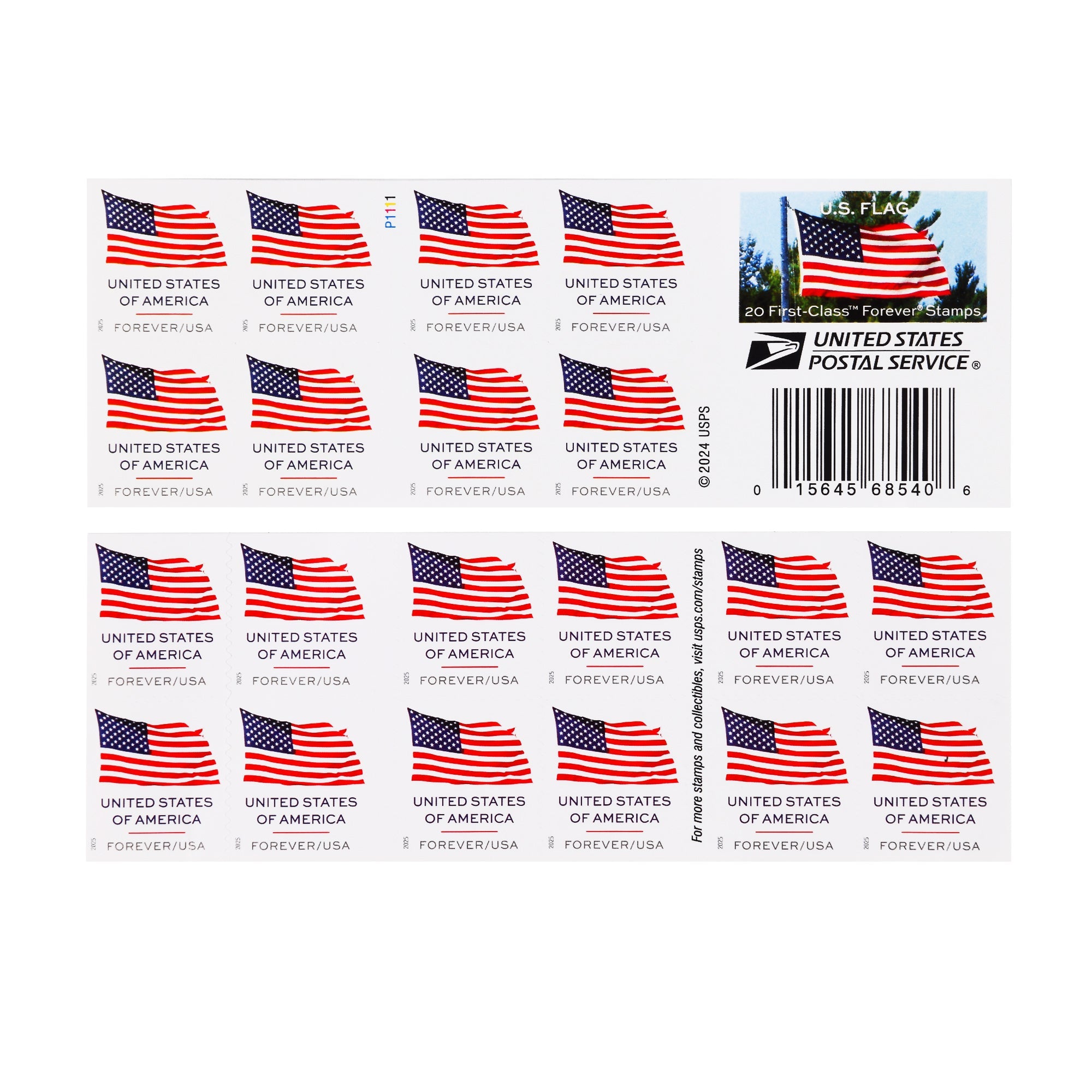 2025 US Flags Booklets / Rolls Self-Stick
