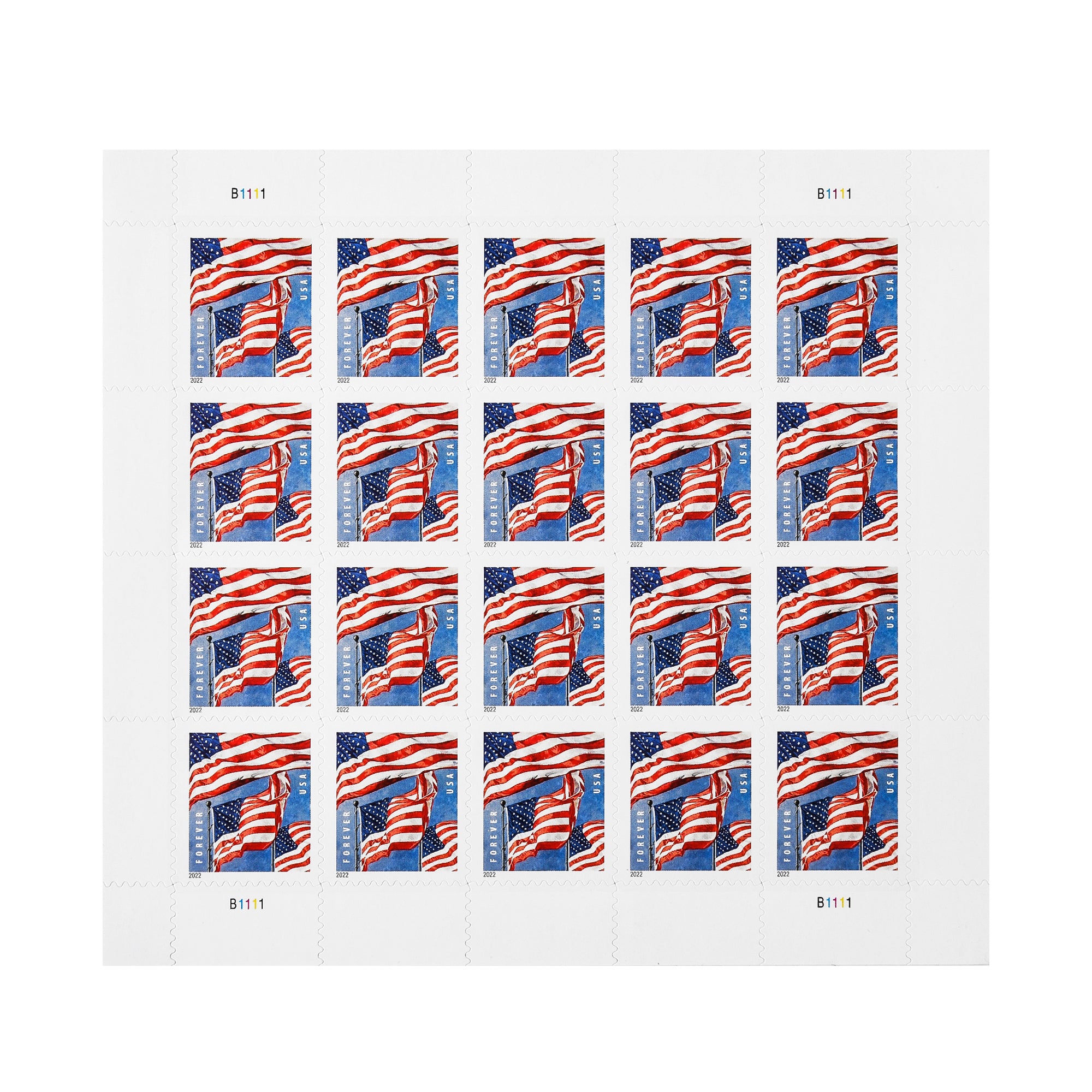 2022 US Flags in Sheets / Rolls Self-Stick