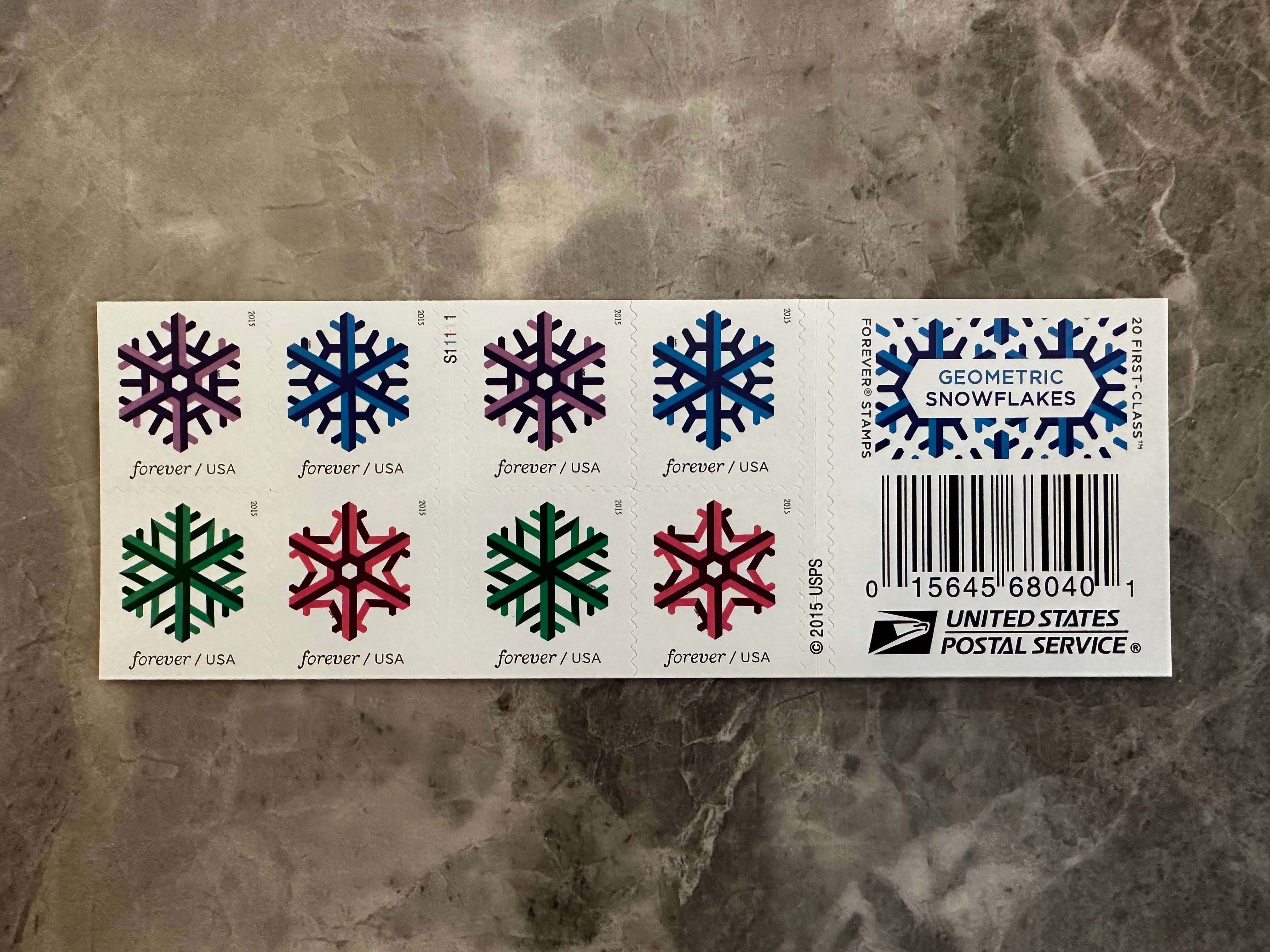 Geometric Snowflakes Self-Stick